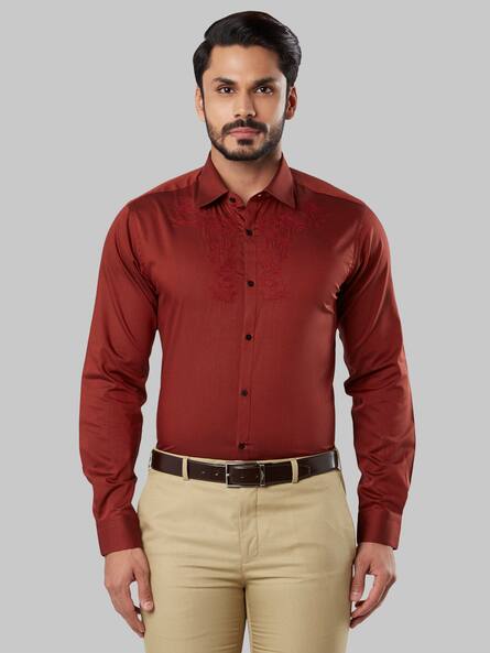 Buy Maroon Shirts for Men by Raymond 