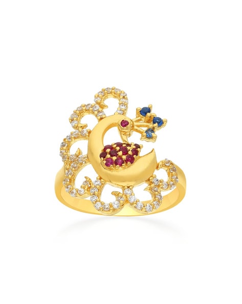 Opolski Women Retro Gold-plated Rhinestones Peacock Shape Finger Ring  Jewelry Gifts - Walmart.com