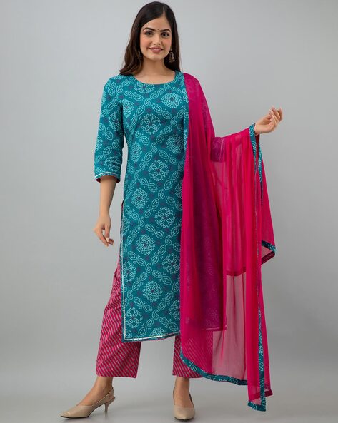 Buy Multicoloured Kurta Suit Sets for Women by Indie Picks Online | Ajio.com