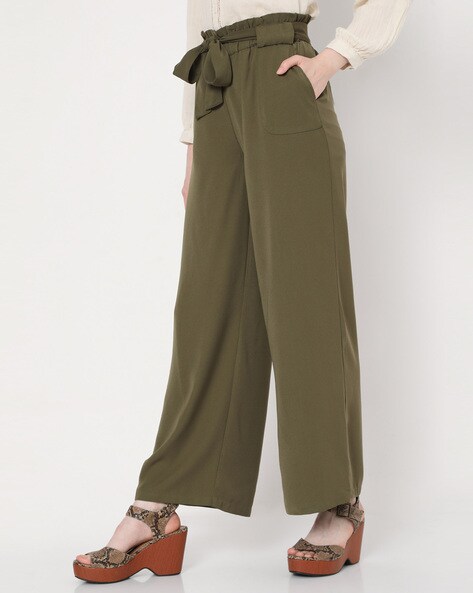 Buy Green Trousers & Pants for Women by Vero Moda Online