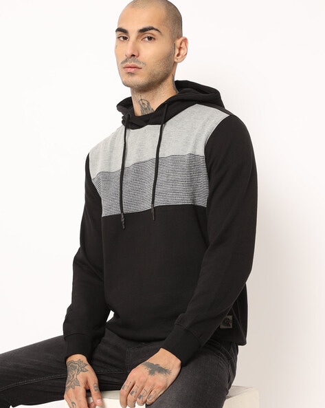 DNMX Colourblock Hoodie with Ribbed Hems