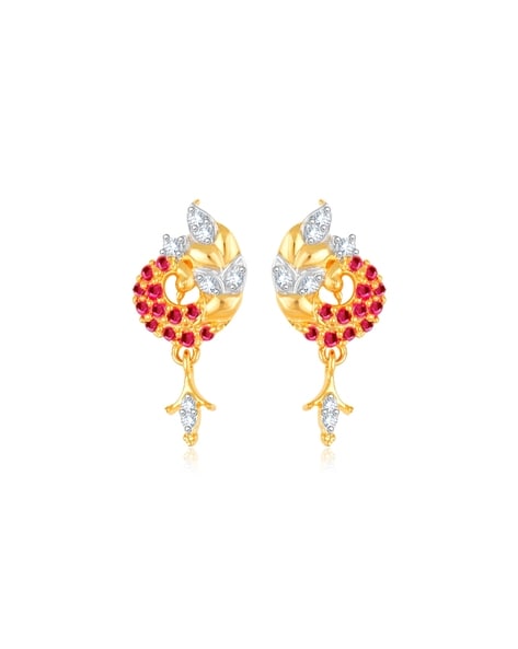 14k Yellow Gold Stud Earrings Unicorn Colorful Enamel for Children and  Girls – Massete