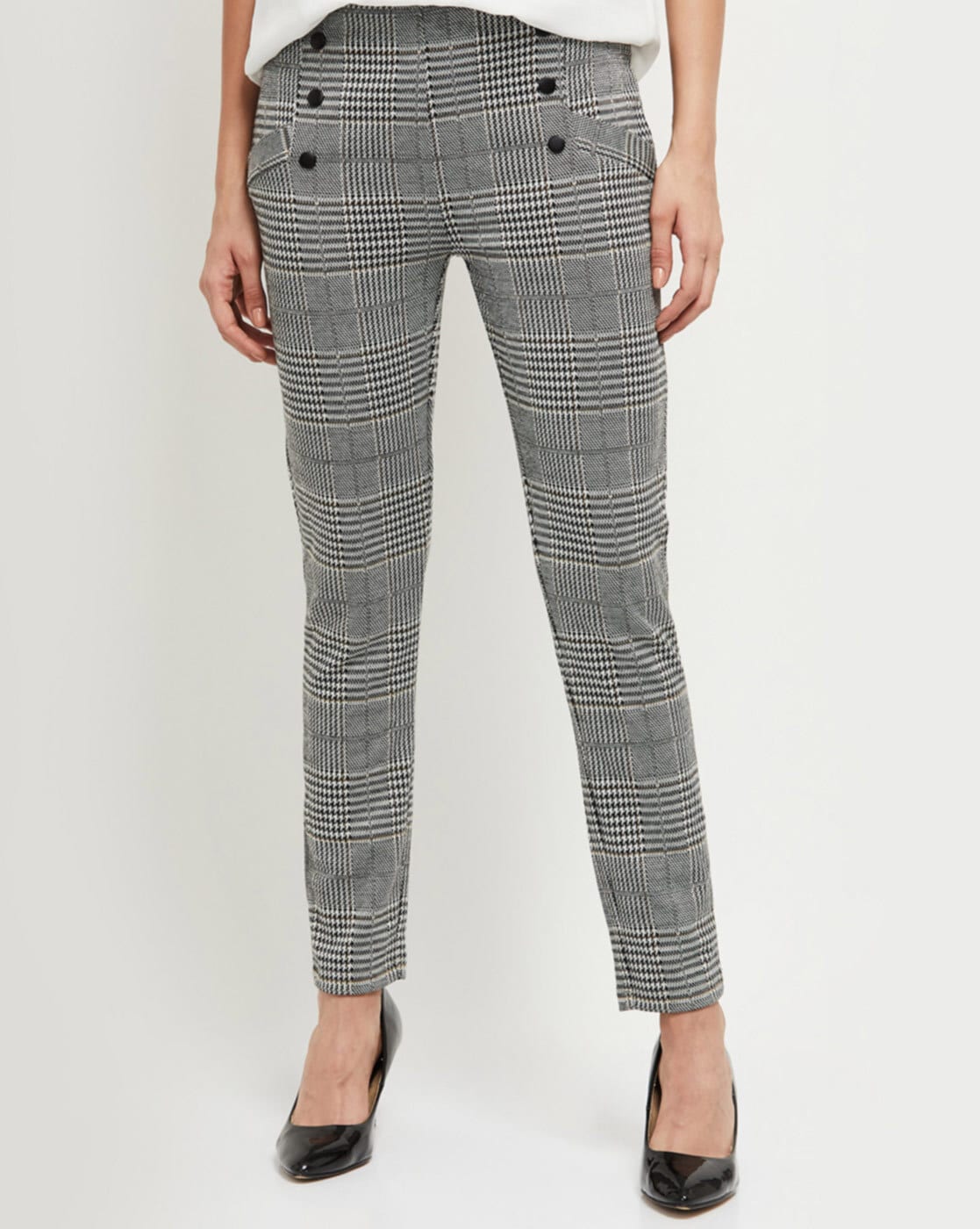Light Before Dark Tie Front Grey Checked Trousers  Trousers women outfit Checked  trousers outfit Clothes