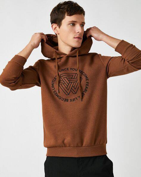 Buy Camel Brown Sweatshirt u0026 Hoodies for Men by Koton Online | Ajio.com
