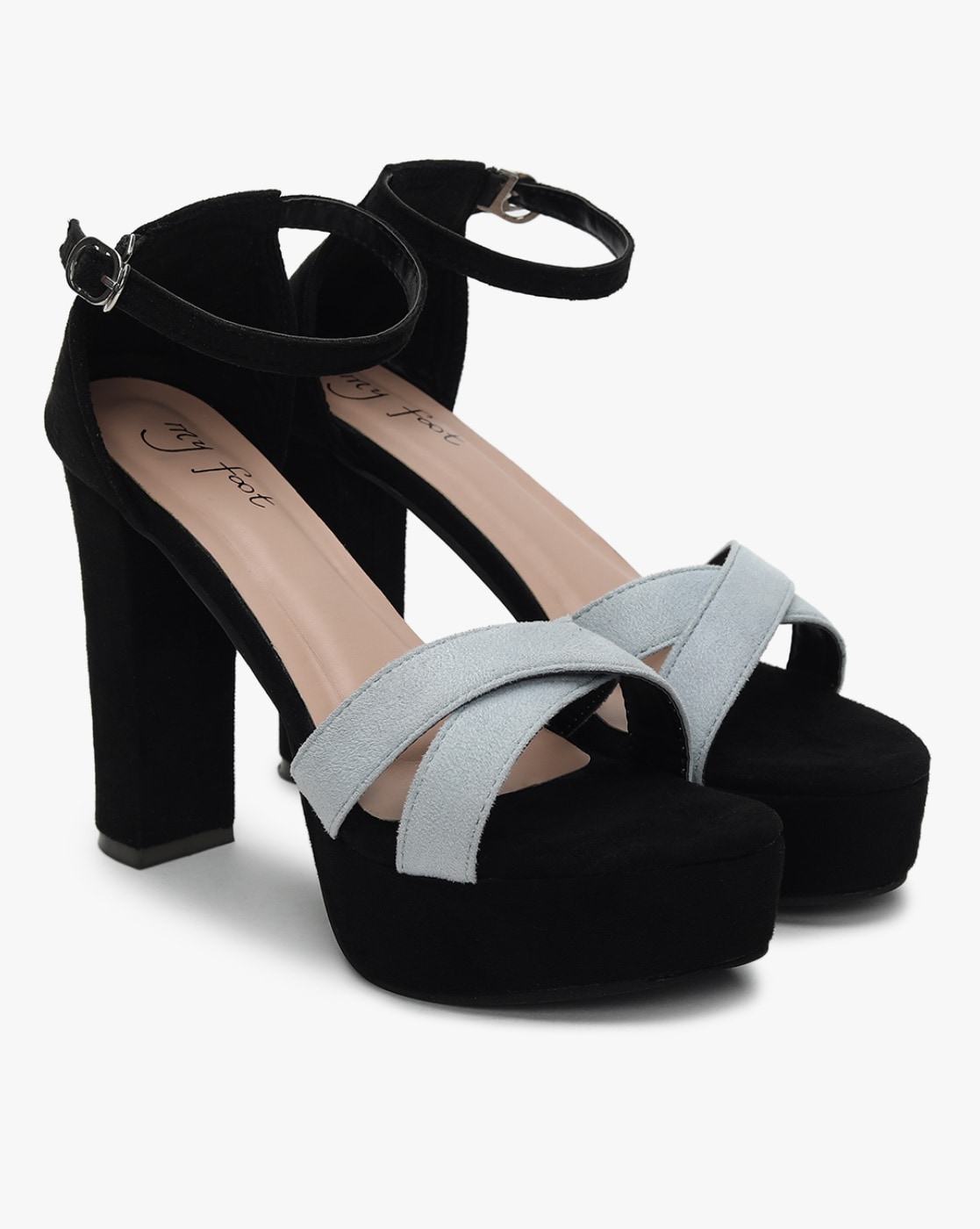 Light blue ankle online strap heels