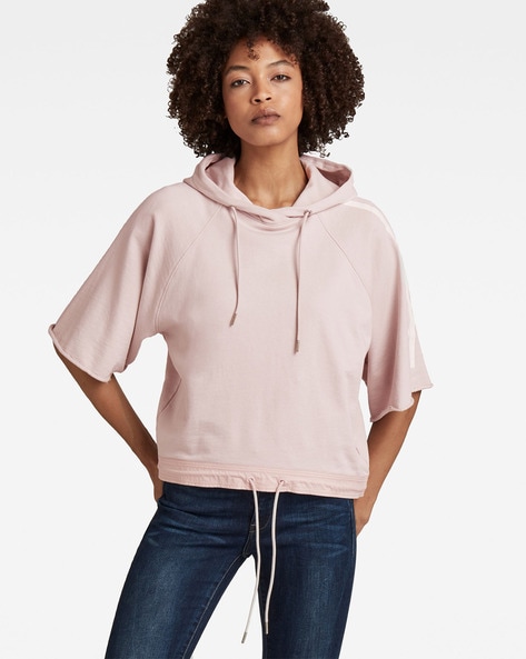 Cropped hoodie 2024 with drawstring waist