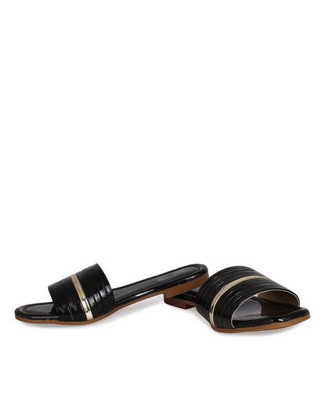 Black slider slippers discount womens