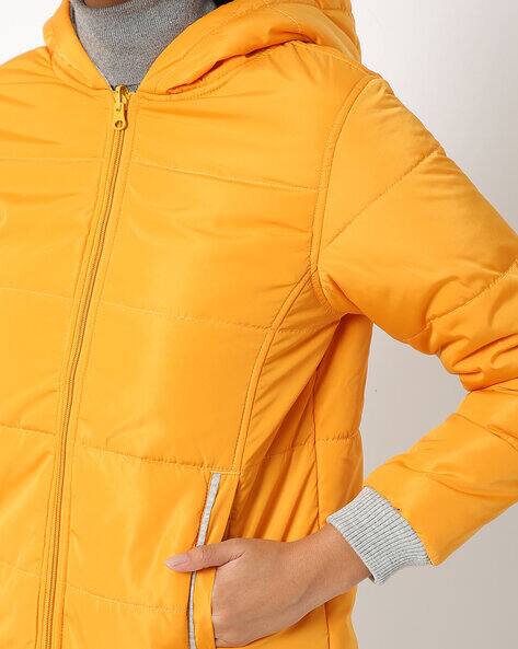 yellow hooded jacket