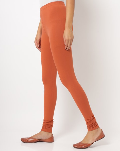 Buy De Moza Women Brown Solid Cotton Skinny Leggings - XL Online