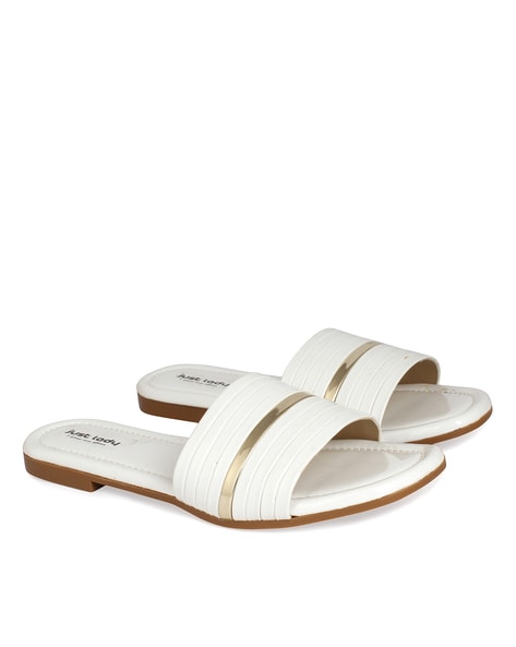 Buy White Flip Flop Slippers for Women by JUST LADY Online