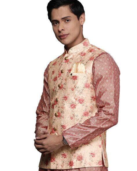 Buy Beige 3-Piece Ethnic Suit for Men 