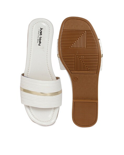 Buy White Flip Flop Slippers for Women by JUST LADY Online