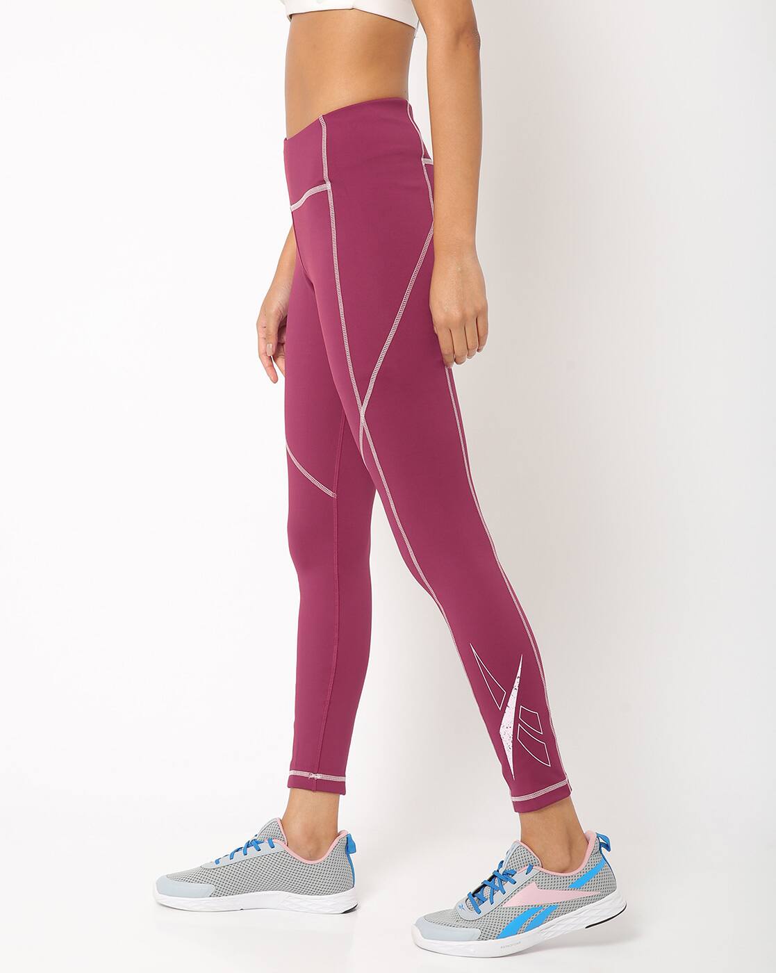 Buy Pink Leggings for Women by Reebok 