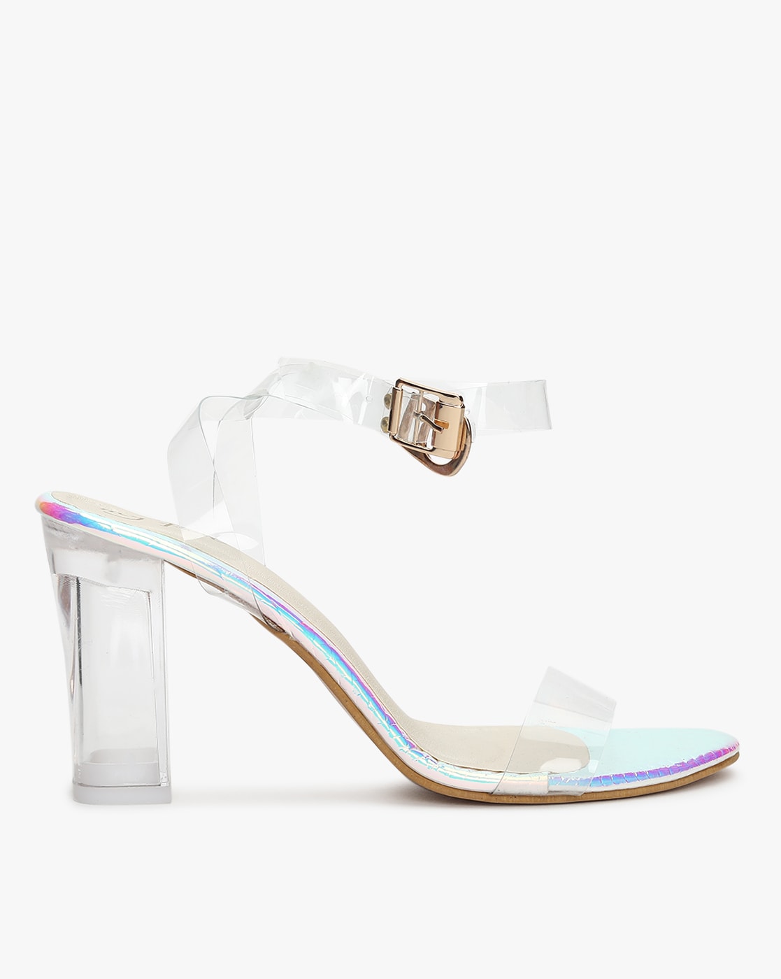 Fabulicious CLEARLY-408MG Clear Ankle Strap Sandals With Glitter Botto –  Shoecup.com