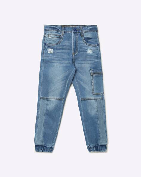 Denim Joggers with Zip Pocket