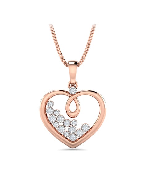Trio Open Heart diamond Pendant In 14K Rose Gold | Fascinating Diamonds