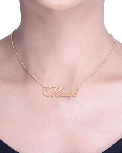 Rose gold chain on sale with name