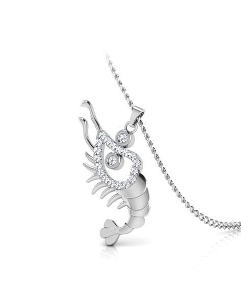 white gold fish pendant