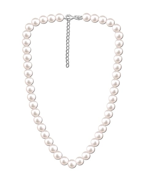 92.5 Silver Gold Polished Pearl Chain - Sanjay Jewellers