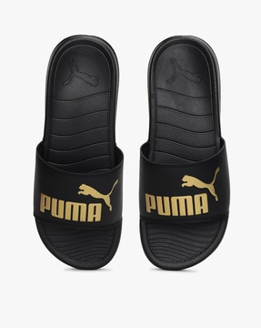 puma black chappal