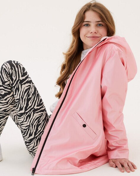 marks and spencer pink raincoat