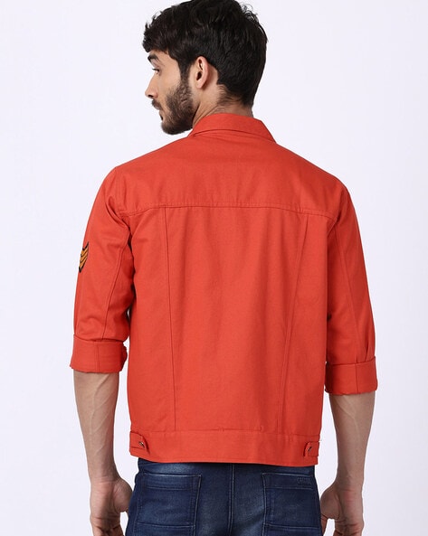 burnt orange denim jacket