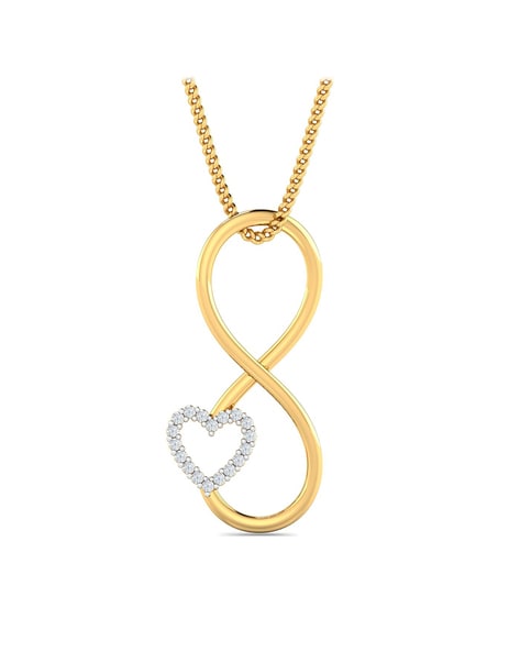 14k Solid Gold Heart Infinity Necklace | Heart Necklaces for Women in 14k  Gold – Gelin Diamond