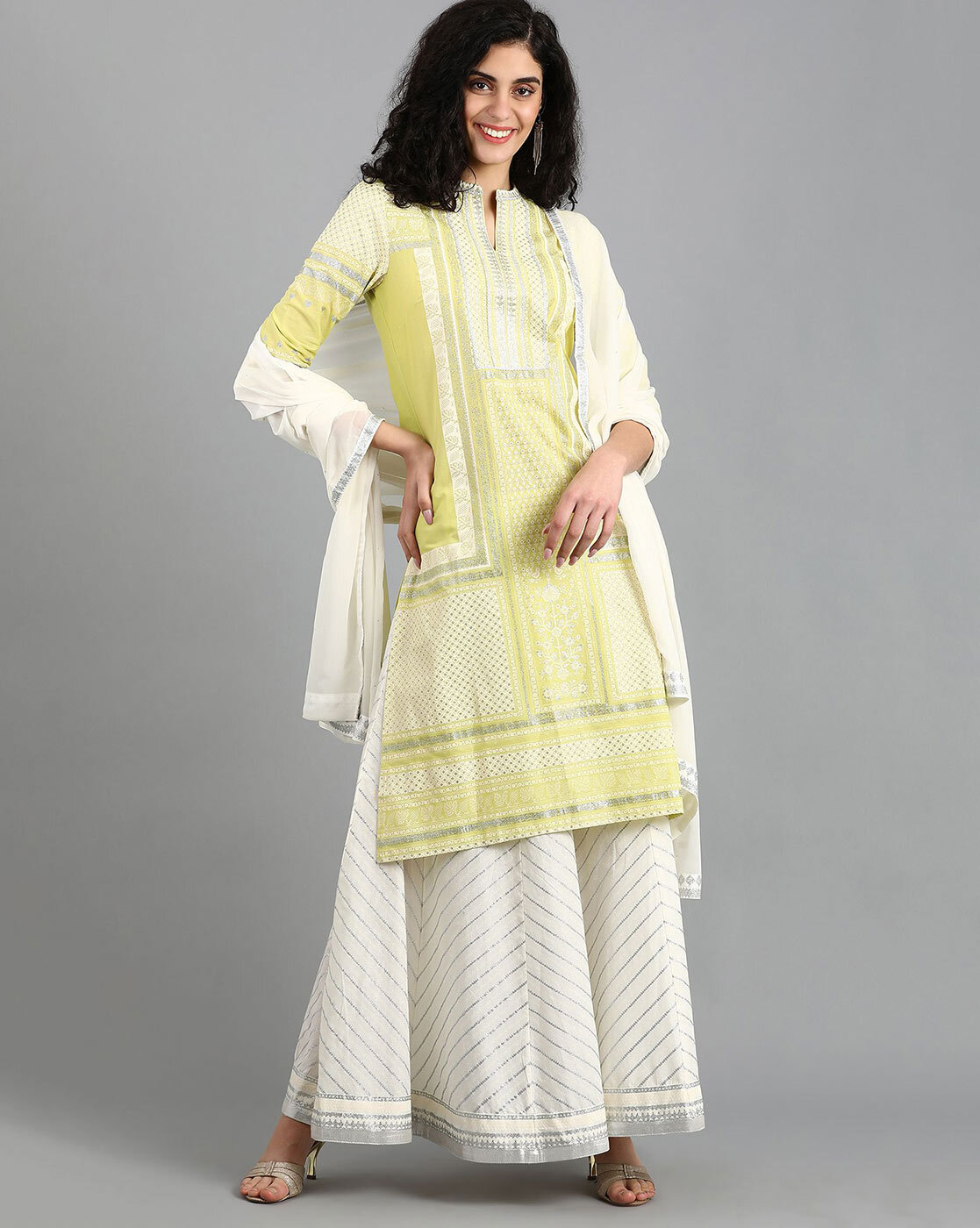 W lime hot sale green kurta