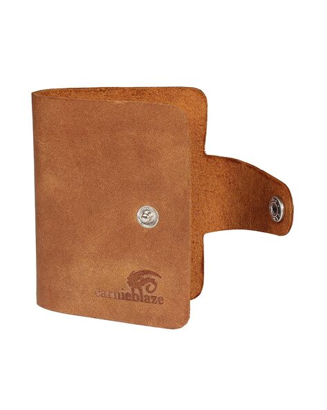 Brown Genuine Leather Solid Card Holder Wallet