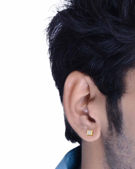 Mens Earrings, Black Stud Earrings, Mens Stud Earrings, Gold Stud Earrings  Man, Greek Pattern Studs for Men, Men Jewelry by Twistedpendant - Etsy