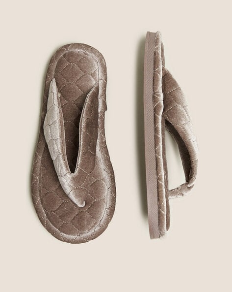 Quilted Thong Strap Flip-Flops