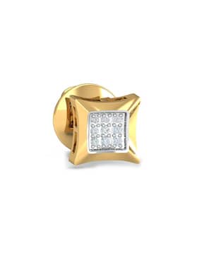 Diamond-Studded Yellow Gold Ear Stud-image-17