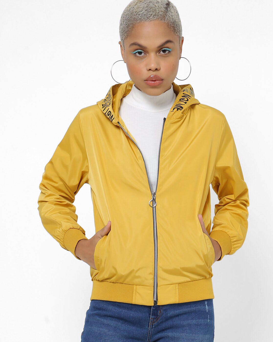 yellow crop jacket