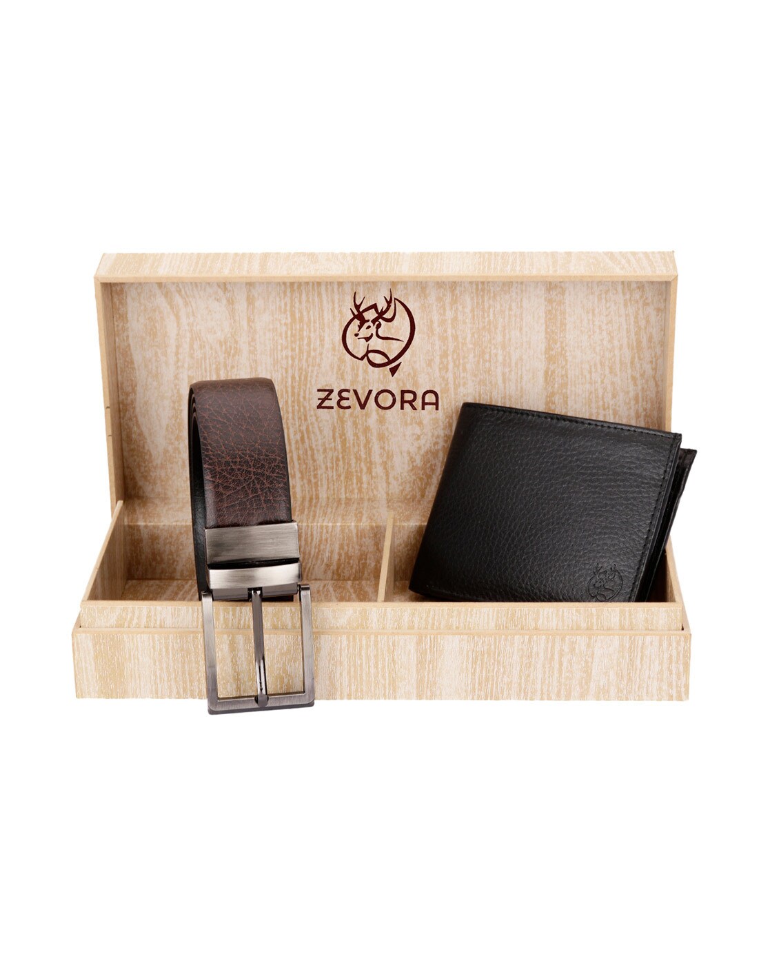 Buy ZEVORA Men Black & Brown Solid Reversible Belt Online at Best