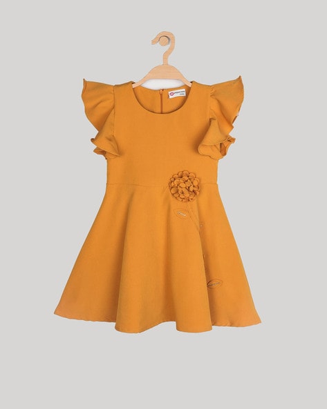 Buy Yellow Dresses & Frocks for Girls by Peppermint Online | Ajio.com