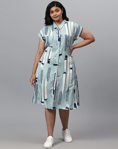 Plus Size Striped Twist Front Shirt Dress | maurices