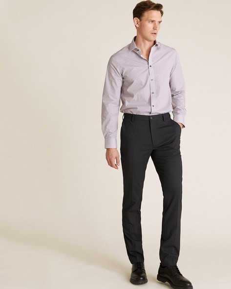 Buy Men Elegant Black Shirt Grey Trouser Office Wear Mens Formal Online in  India  Etsy