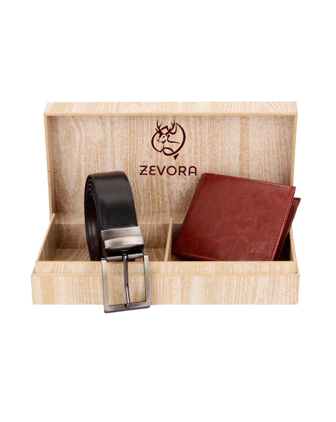 Buy ZEVORA Men Black & Brown Solid Reversible Belt Online at Best