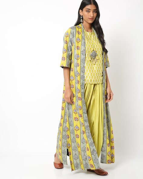 Buy Green Elasticated-waist Cotton Dhoti pants by Jaypore Online at  Jaypore.com