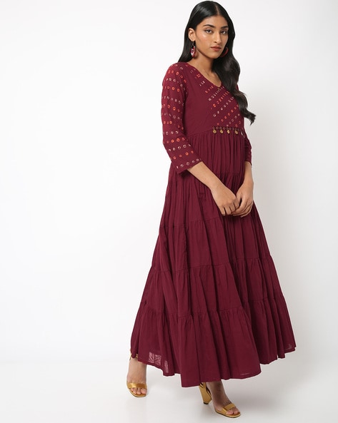 Buy Maroon Dresses & Gowns for Women by Biba Online | Ajio.com