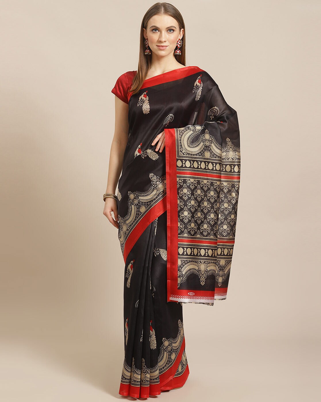 Buy Black Sarees for Women by MARABOUT Online 