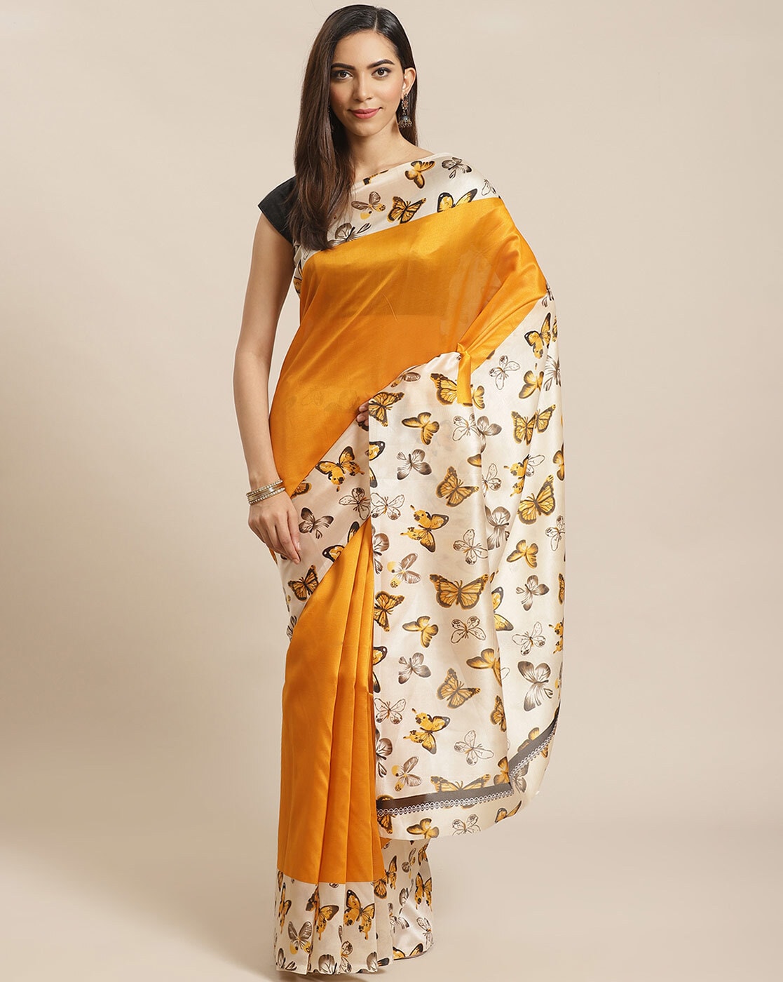 Buy Yellow Sarees for Women by MARABOUT Online 