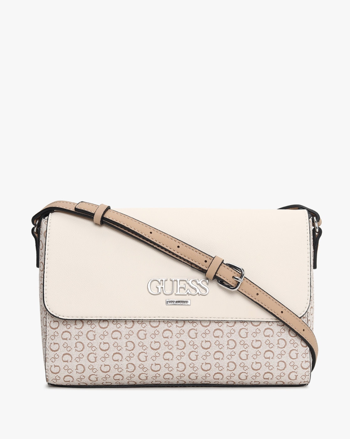 NEW GUESS Women's Beige Tan Logo Print Large Handbag Purse Satchel  Crossbody Bag | eBay