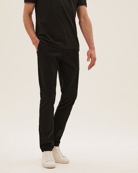 Marks  Spencer Jeggings Buy Marks  Spencer Black Viscose Mix Plain Slim  Fit Treggings OnlineNykaa fashion