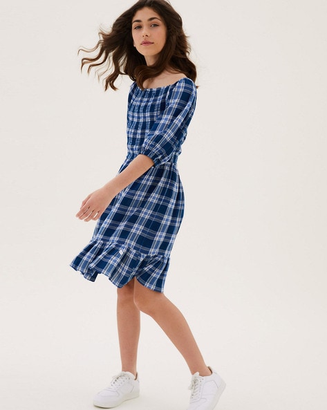 Marks & Spencer Checks Tiered Dress