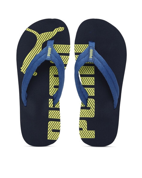 Puma Logo Print Thong-Strap Flip-Flops