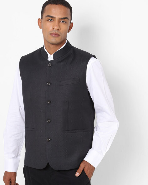 Dark Grey Nehru Jacket Sleeveless/Indian Style Waistcoat