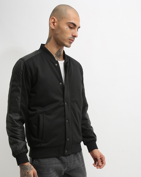 Black button shop down jacket