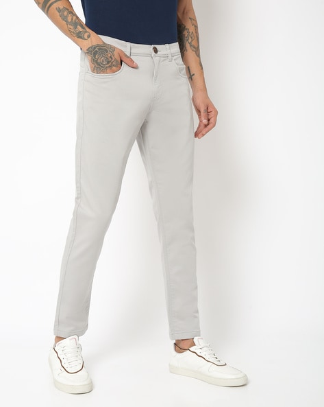 Fashion Trousers Five-Pocket Trousers Monocrom Five-Pocket Trousers black-light grey allover print casual look 