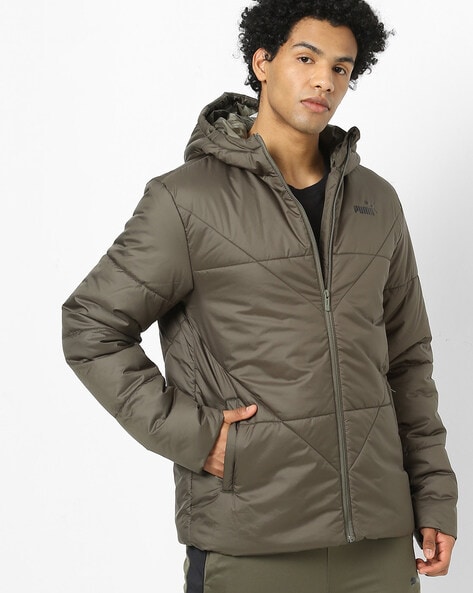 Padded hooded store puffer jacket